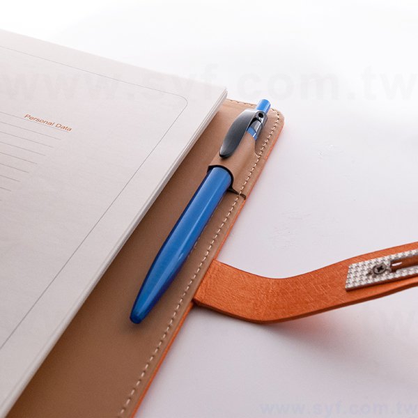 極簡皮紋工商日誌-金屬扣活頁筆記本-可訂製內頁及客製化加印LOGO