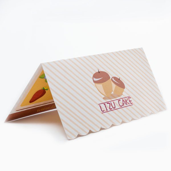 小波浪二橫式雙摺名片印製-雙面彩色印刷-客製化雙摺名片設計