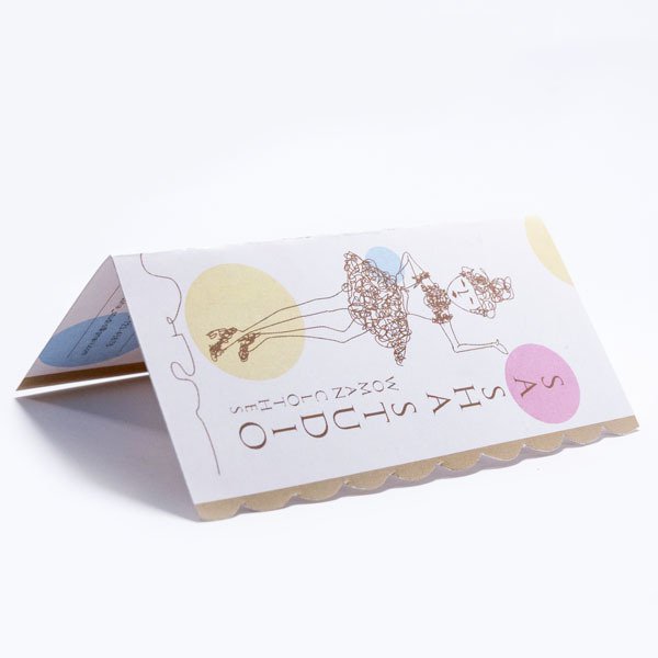 小波浪二直式雙摺名片印製-雙面彩色印刷-客製化名片設計印刷