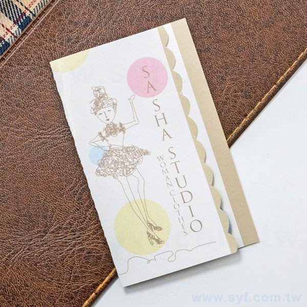 小波浪二直式雙摺名片印製-雙面彩色印刷-客製化名片設計印刷