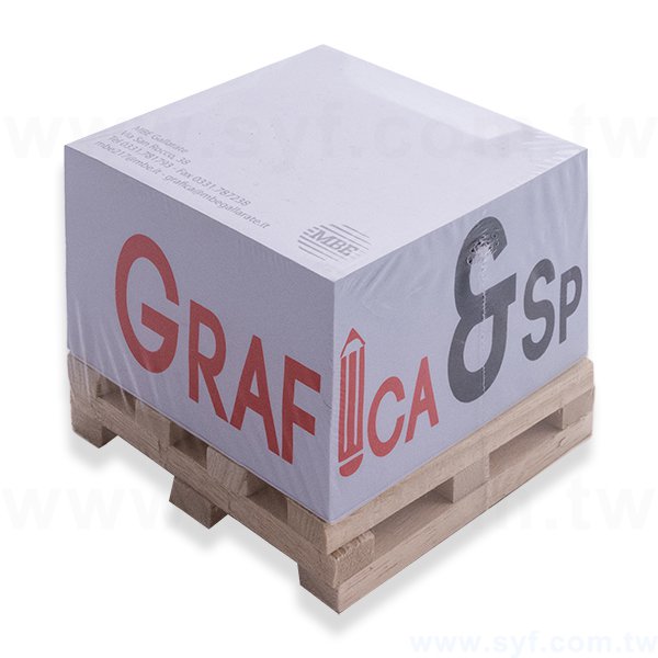 造型紙磚-方形創意便條紙-五面雙色印刷-禮贈品客製便條紙-加棧板