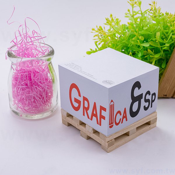 造型紙磚-方形創意便條紙-五面雙色印刷-禮贈品客製便條紙-加棧板