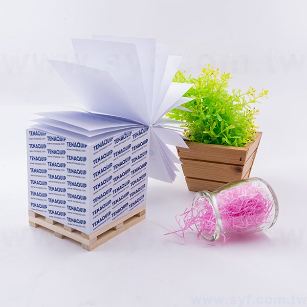 造型紙磚-方形創意便條紙-五面雙色印刷-禮贈品客製便條紙-加棧板