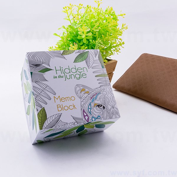 紙磚-方形創意便條紙-四面彩色印刷加封面-禮贈品客製造型便條紙