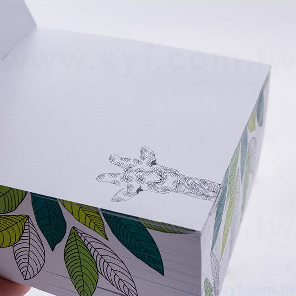 紙磚-方形創意便條紙-四面彩色印刷加封面-禮贈品客製造型便條紙