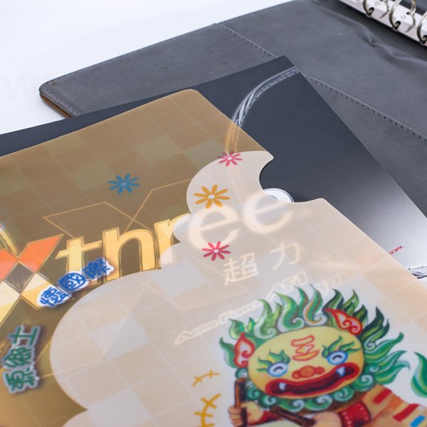 A4單層L夾-局部白墨-PP材質單面彩色印刷L型資料夾