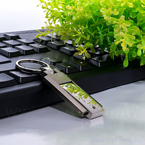 隨身碟-環保禮贈品-旋轉金屬USB鑰匙圈隨身碟-客製隨身碟容量-採購推薦股東會贈品