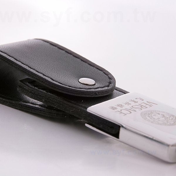 皮製隨身碟-鑰匙圈禮贈品USB-金屬皮環革材質隨身碟-採購訂製印刷推薦禮品