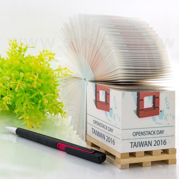 紙磚-方形創意便條紙-五面雙色印刷-禮贈品客製便條紙-加棧板