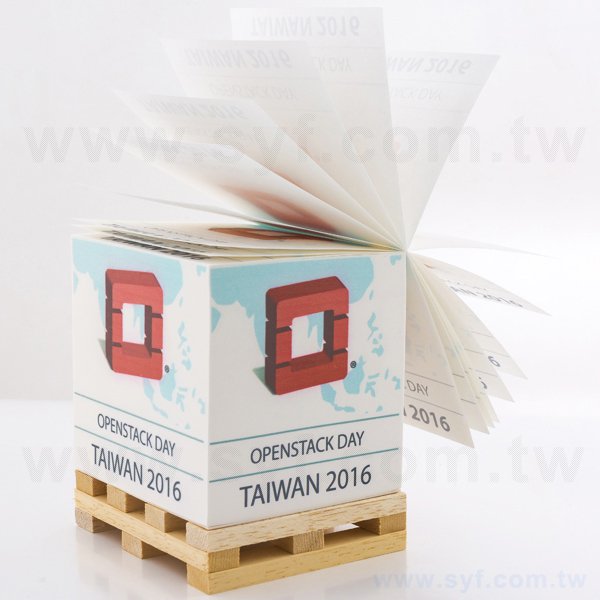 紙磚-方形創意便條紙-五面雙色印刷-禮贈品客製便條紙-加棧板