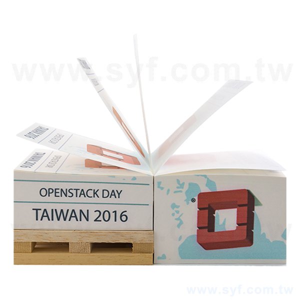 紙磚-方形創意便條紙-五面雙色印刷-禮贈品客製便條紙-加棧板