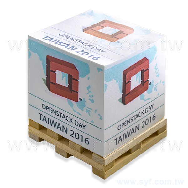 紙磚-方形創意便條紙-五面雙色印刷-禮贈品客製便條紙-加棧板