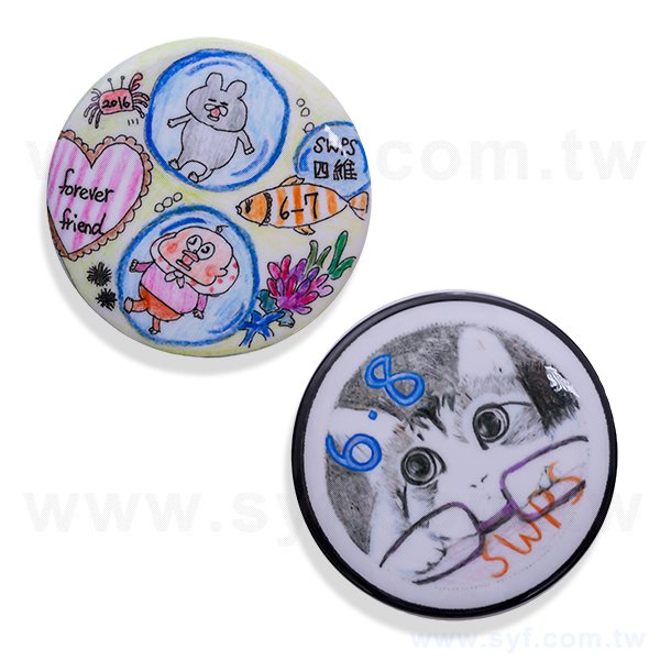 別針胸章-58mm圓形-亮膜-客製化徽章