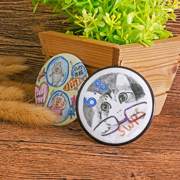 別針胸章-58mm圓形-亮膜-客製化徽章