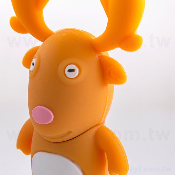 隨身碟-造型USB禮贈品-麋鹿公仔矽膠隨身碟-客製隨身碟容量-採購訂製推薦禮品