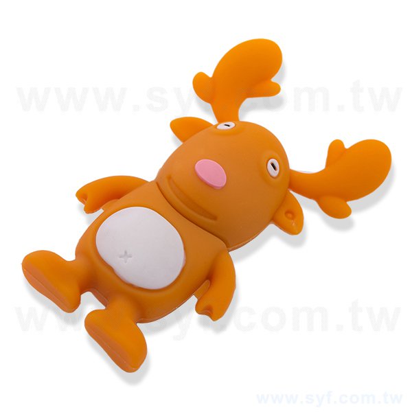 隨身碟-造型USB禮贈品-麋鹿公仔矽膠隨身碟-客製隨身碟容量-採購訂製推薦禮品