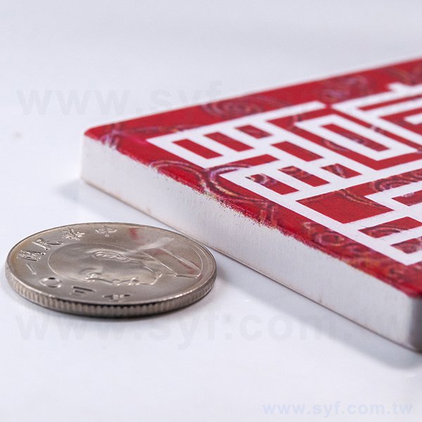 方形陶瓷杯墊-闔家平安彩印吸水杯墊-可客製化印刷LOGO