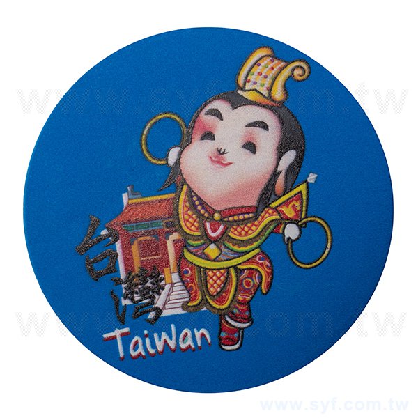 圓形陶瓷磁鐵杯墊-台灣廟宇直徑6.7cm磁鐵冰箱貼杯墊-可客製化印刷LOGO