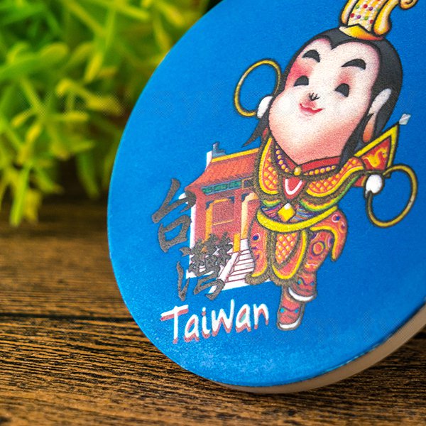 圓形陶瓷杯墊磁鐵-台灣廟宇直徑6.7cm磁鐵冰箱貼杯墊-可客製化印刷LOGO