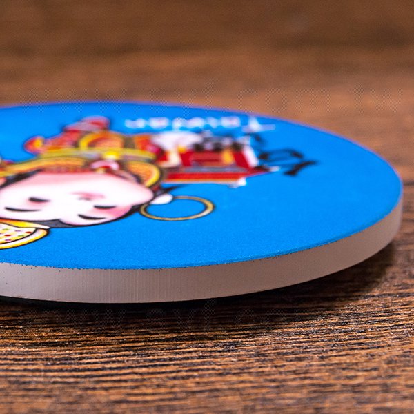 圓形陶瓷磁鐵杯墊-台灣廟宇直徑6.7cm磁鐵冰箱貼杯墊-可客製化印刷LOGO