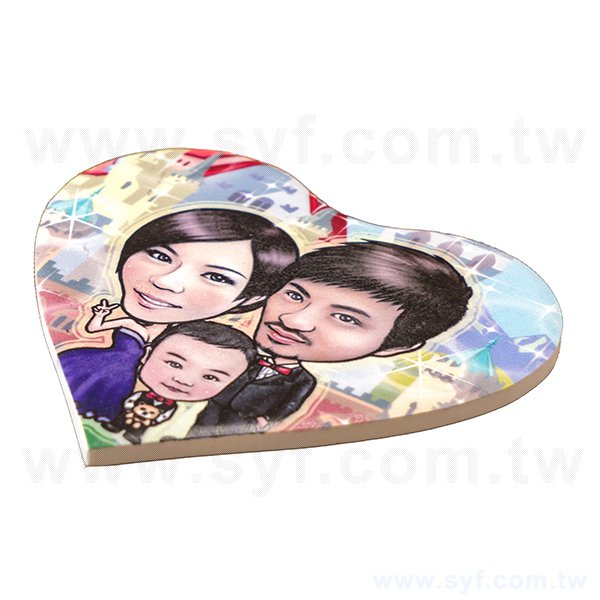 心形陶瓷杯墊-客製化圖案直徑6.7cm吸水杯墊-可客製化印刷LOGO