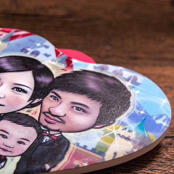 心形陶瓷杯墊-客製化圖案直徑6.7cm吸水杯墊-可客製化印刷LOGO