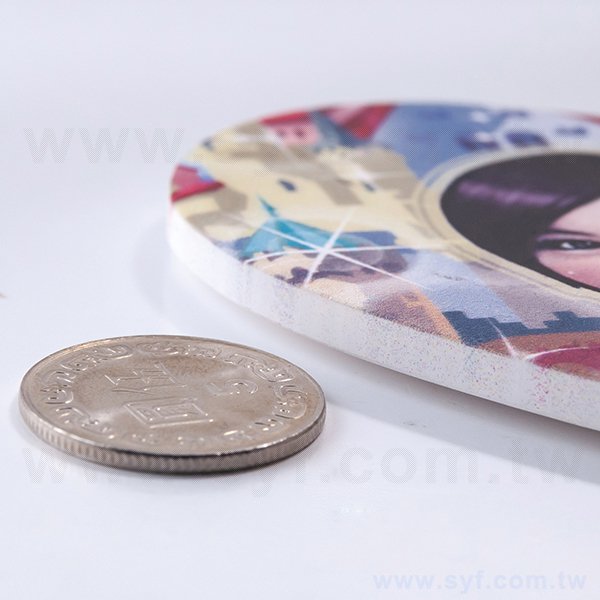 心形陶瓷杯墊-客製化圖案直徑6.7cm吸水杯墊-可客製化印刷LOGO