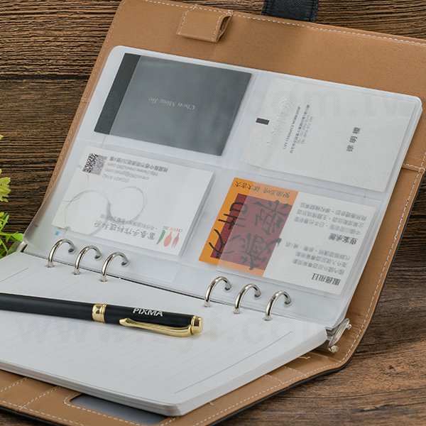 25K/32K/48K工商日誌-萬用手冊6孔多功能透明資料袋-工商日誌配件客製化禮品