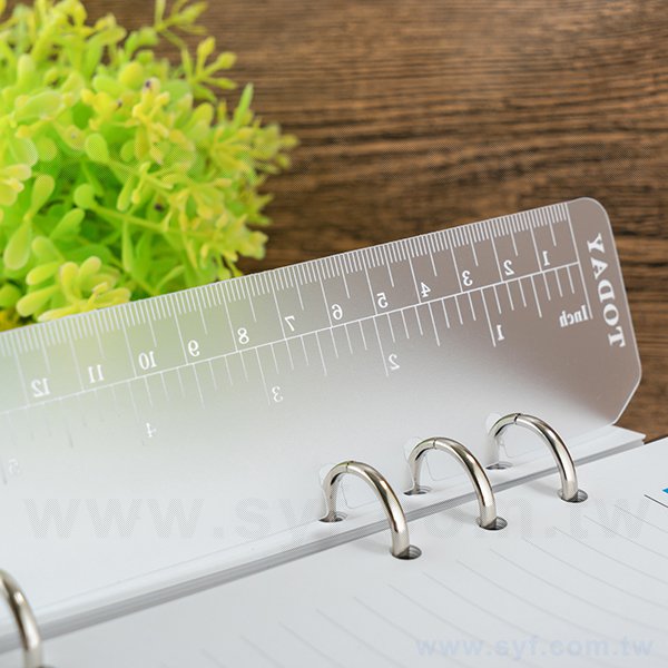 25K/32K/48K工商日誌-萬用手冊6孔加厚透明塑膠尺-工商日誌配件客製化禮品