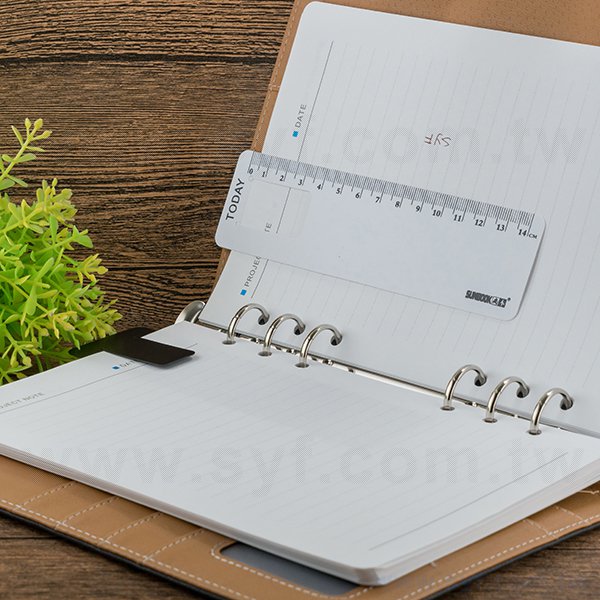 25K/32K/48K工商日誌-萬用手冊6孔黑/白透明書籤尺-工商日誌配件客製化禮品