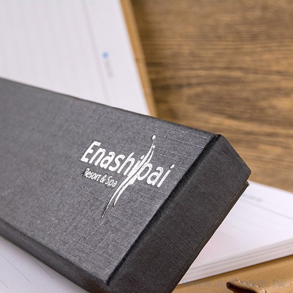 開盒式精品質感禮品筆盒-上下天蓋包裝盒內附筆繩-可客製化加印LOGO