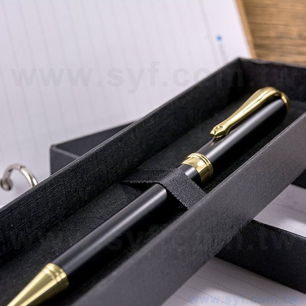 開盒式精品質感禮品筆盒-上下天蓋包裝盒內附筆繩-可客製化加印LOGO