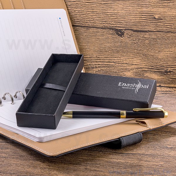 開盒式精品質感禮品筆盒-上下天蓋包裝盒內附筆繩-可客製化加印LOGO