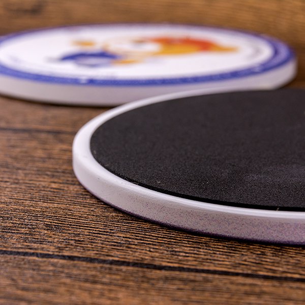 圓形陶瓷杯墊組-高應大直徑11cm吸水杯墊-一組四入-可客製化印刷LOGO