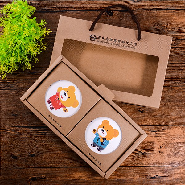 圓形陶瓷杯墊組-高應大直徑11cm吸水杯墊-一組四入-可客製化印刷LOGO