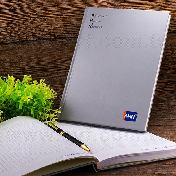 25K精裝筆記本-封面霧膜局部光裱厚版記事本-可客製化內頁及印LOGO