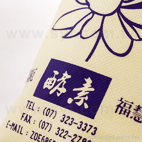客製化束口袋-單色網版印刷-不織布材質加提袋-製作推薦環保束口包