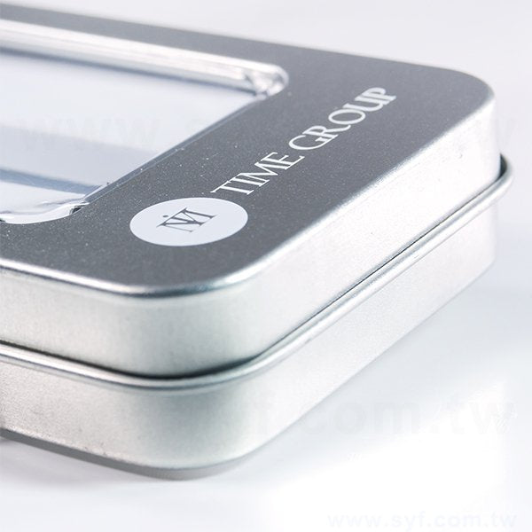 開窗迷你扁方盒-內裏白色泡棉-馬口鐵禮物盒-客製化禮贈品包裝盒