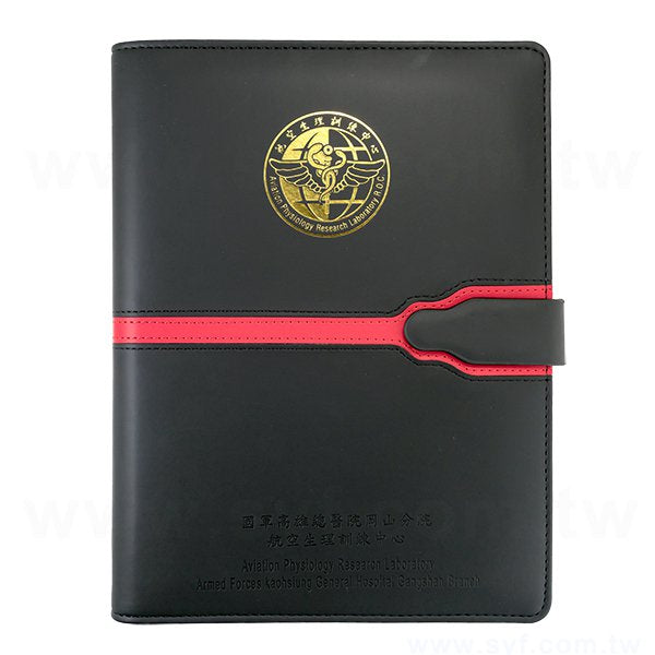 25K工商日誌燙金-拼接二色磁扣式活頁筆記本-可訂製內頁及客製化印LOGO