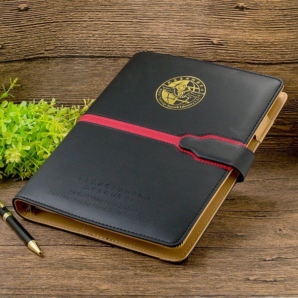 25K工商日誌燙金-拼接二色磁扣式活頁筆記本-可訂製內頁及客製化印LOGO