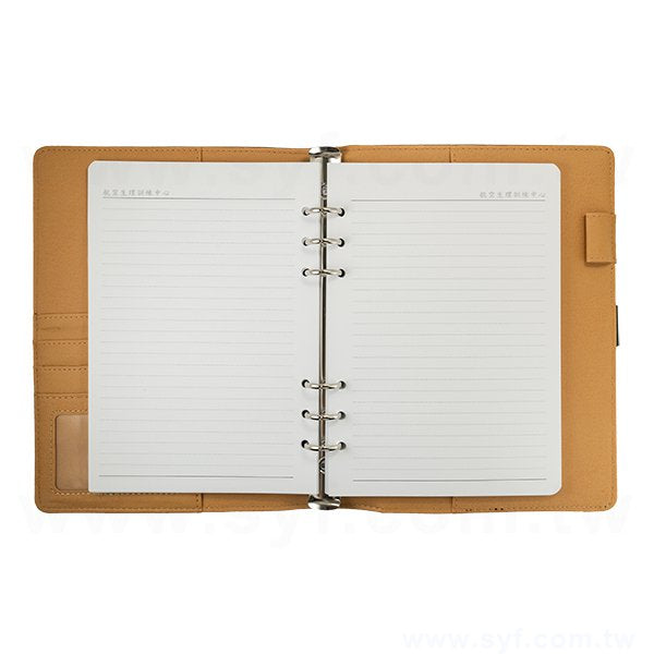 25K工商日誌燙金-拼接二色磁扣式活頁筆記本-可訂製內頁及客製化印LOGO