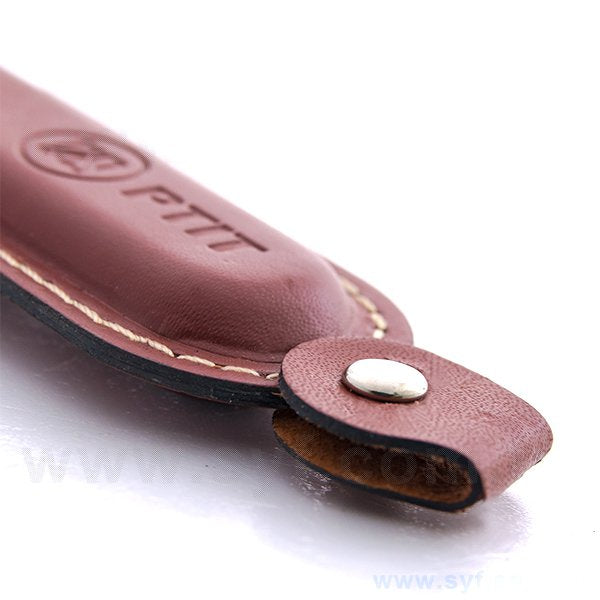 皮製隨身碟-時尚皮革USB-金屬皮環革材質隨身碟-訂製印刷推薦禮品