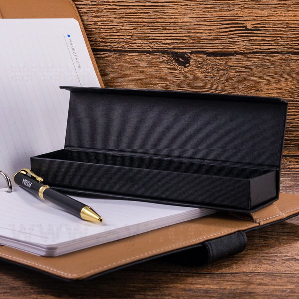 精美磁吸式質感禮品筆盒-精品包裝盒內附筆繩-可客製化加印LOGO
