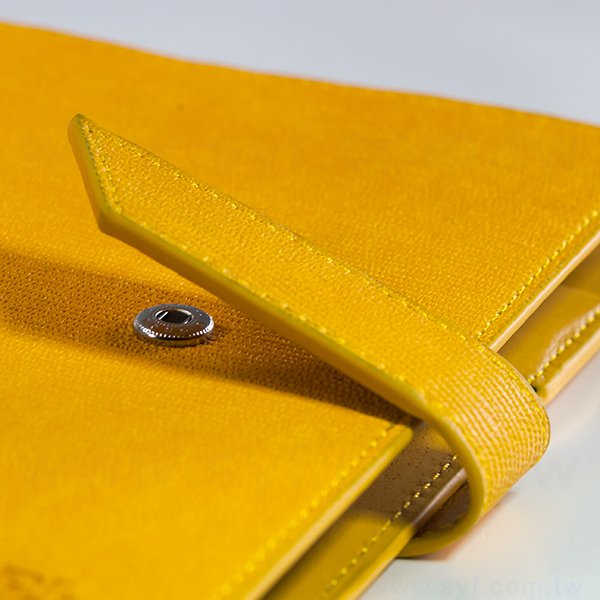 經典線條工商日誌-現代極簡黃按扣式活頁日誌-可訂製內頁及客製化印LOGO