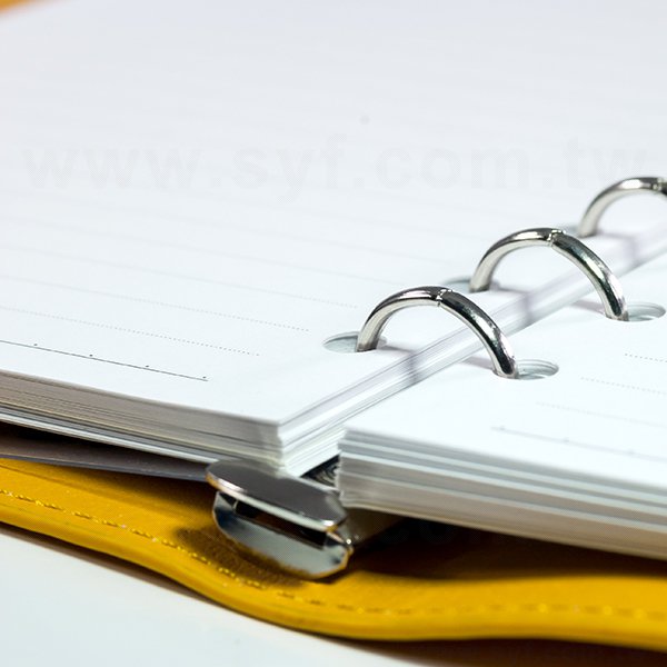 經典線條工商日誌-現代極簡黃按扣式活頁日誌-可訂製內頁及客製化印LOGO