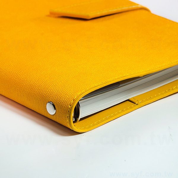 經典線條工商日誌-現代極簡黃按扣式活頁日誌-可訂製內頁及客製化印LOGO