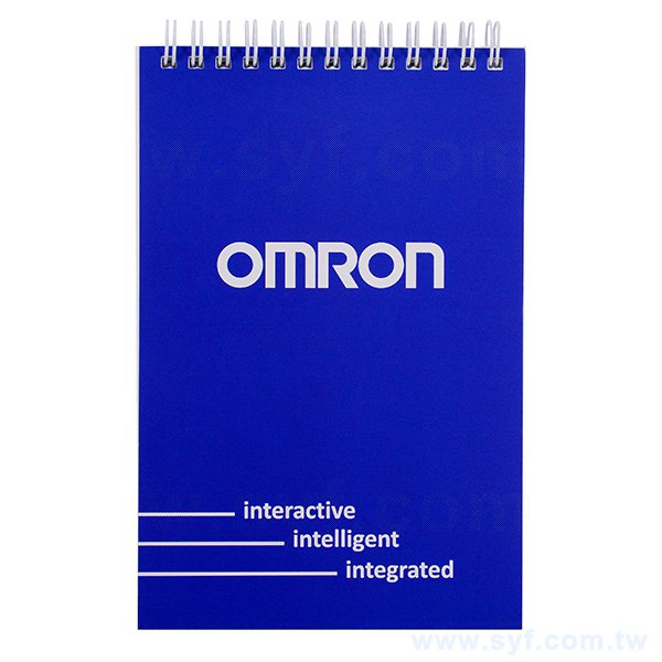 藍色彩印環裝筆記本-上翻式線圈記事本-可訂製內頁及客製化加印LOGO