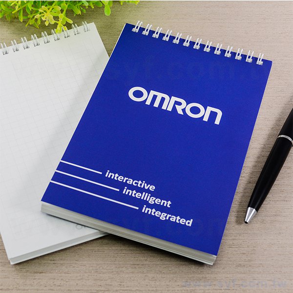 藍色彩印環裝筆記本-上翻式線圈記事本-可訂製內頁及客製化加印LOGO