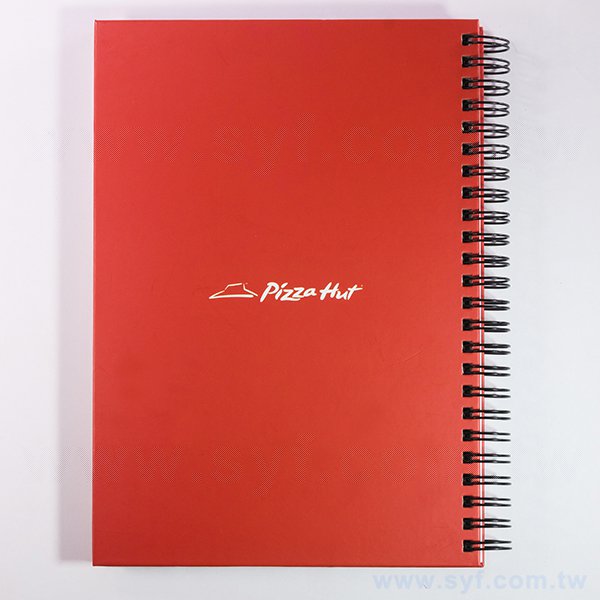 精裝硬殼環裝筆記本-左翻橫式線圈記事本-可訂製內頁及客製化加印LOGO