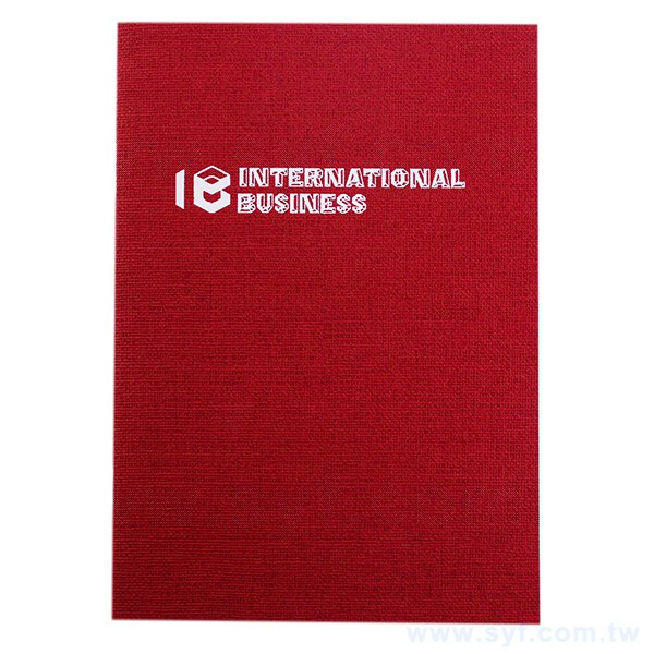 25K酒紅麻布質感筆記本-270磅騎馬釘記事本